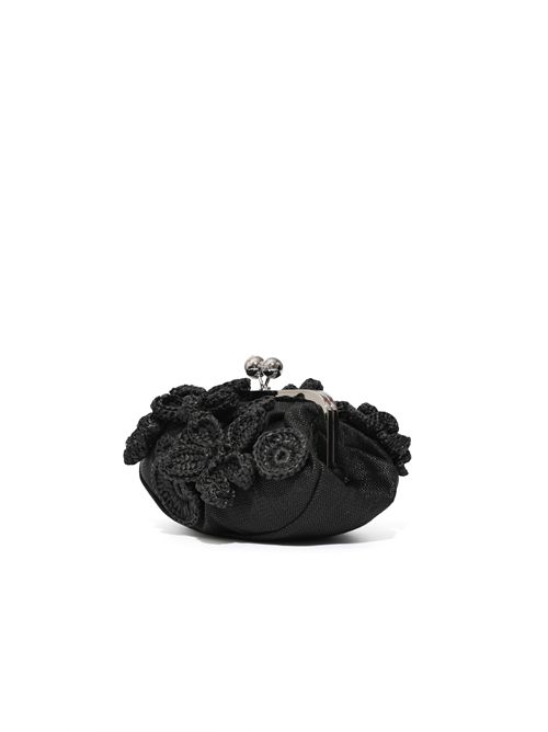Borsa Pasticcino Bag WKACOMUNE Small effetto rafia con fiori Nero WEEKEND MAX MARA | 2615511045600002